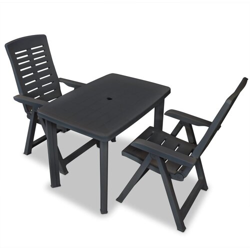 Bistro 3-dijelni bistro set od plastike antracit Cijene