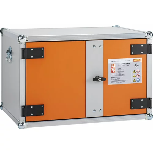 Cemo Varnostna omara za polnjenje akumulatorjev BASIC, brez nog, višina 520 mm, 230 V, oranžne/sive barve