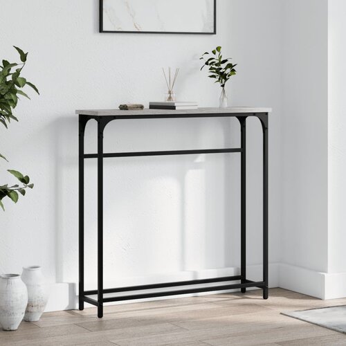 VidaXL Konzolna mizica siva sonoma 75x19,5x75 cm inženirski les Slike