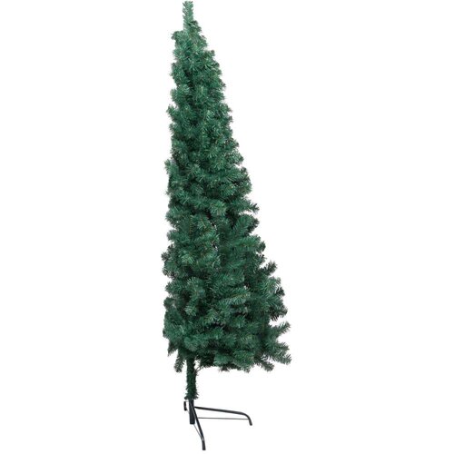 VidaXL umjetna polovica božićnog drvca sa stalkom zelena 240 cm pvc Slike