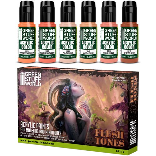 Green Stuff World Paint Set - Flesh Tones (Box x6) Slike