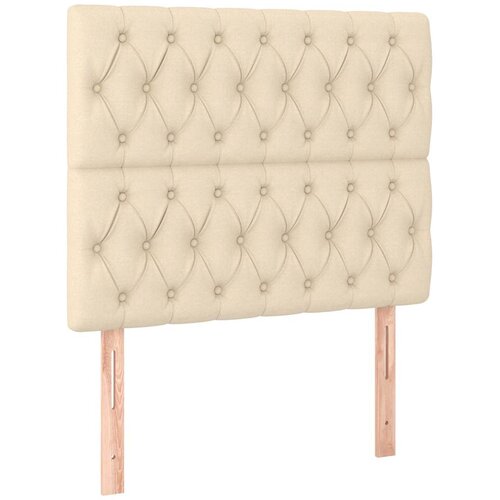  Krevet s oprugama i madracem krem 100 x 200 cm od tkanine Slike