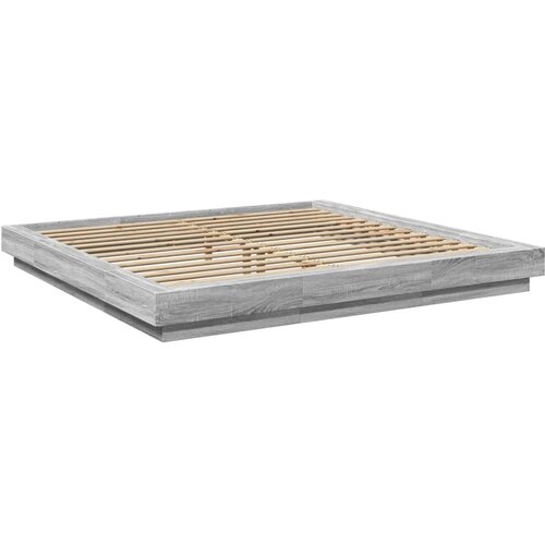  Okvir za krevet s LED svjetlima boja hrasta 200 x 200 cm drveni Slike