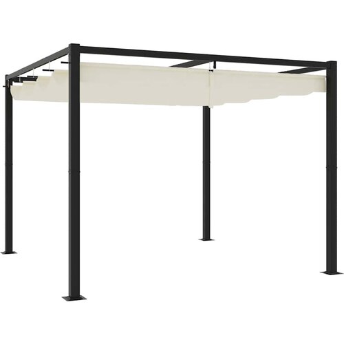 VidaXL Vrtni gazebo z zložljivo streho Cream 3x3 m Steel Slike
