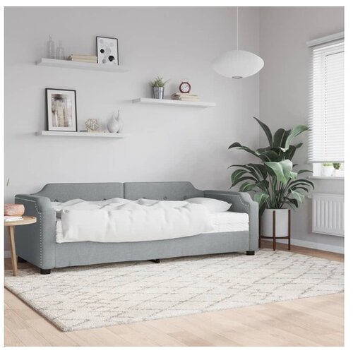 vidaXL Dnevna postelja z vzmetnico svetlo siva 90x190 cm bla Cene