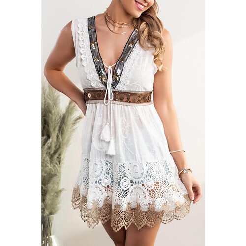Fenzy Mini Ljetna Haljina S Čipkom Selfoss, Bijela Cijene