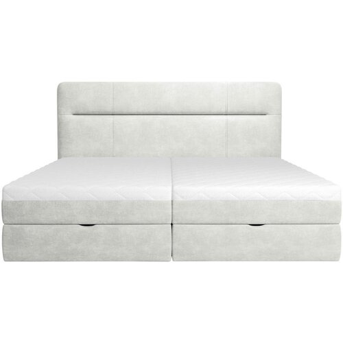 MID.YOU POSTELJA Z VZMETNICO 160 cm x 200 cm , les, tekstil, leseni material krem barve Slike