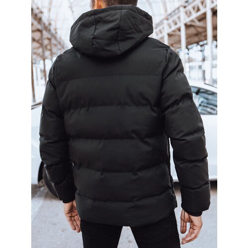 DStreet Men's Black Quilted Winter Jacket Cene