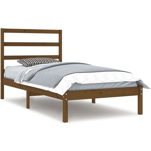 VidaXL Posteljni okvir medeno rjav iz borovine 100x200 cm, (20645590) Slike
