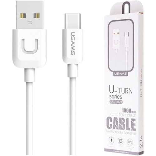 Usams U-TURN USB-C KABEL 1M BEL OVITEK ZA POLNJENJE 2A TCUSBXD02, (21980489) Cene