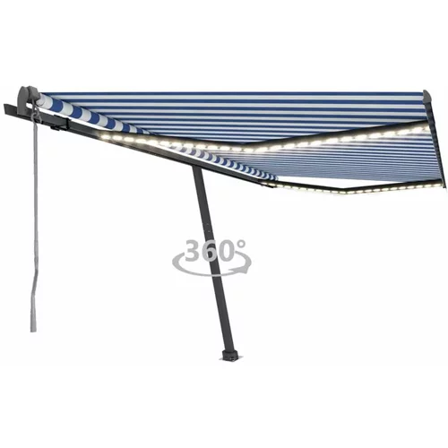  Automatska tenda sa senzorom LED 400x300 cm plavo-bijela