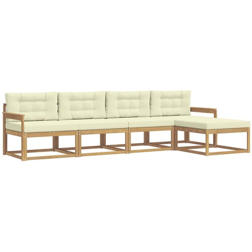 vidaXL Zunanja garnitura za sedenje 4 pcs Bela in krem Poliester, (5000280471) Cene