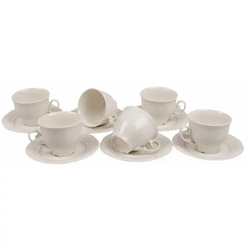 Kütahya Porselen Komplet 6 porcelanastih skodelic s podstavki Kutahya Elegance, 150 ml