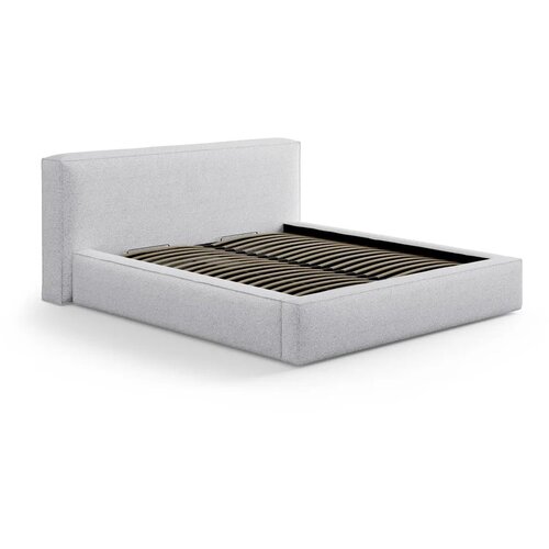 Micadoni Svijetlo sivi tapecirani bračni krevet s prostorom za odlaganje s podnicom 140x200 cm Simon Olivia &amp;ndash; Slike
