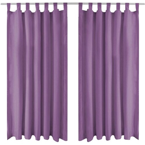 MIKRO Satenske Zavjese 2 kom s Tregerima 140x225 cm Lila Cijene
