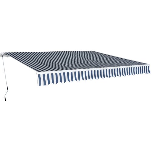  Ročno zložljiva tenda 400 cm modre in bele barve Cene