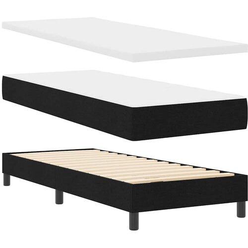  s opruga kutije s uzglavljem Crna 80 x 200 cm tkanina Slike