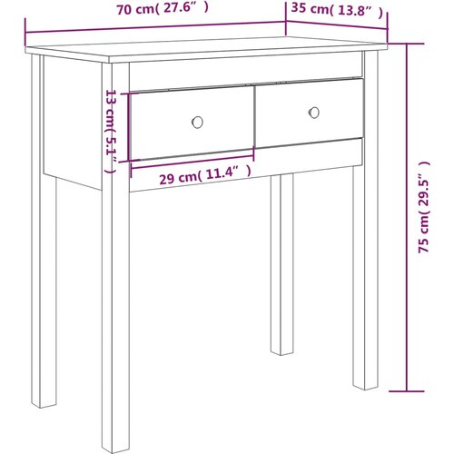  Konzolni stol boja meda 70 x 35 x 75 cm od masivne borovine Slike