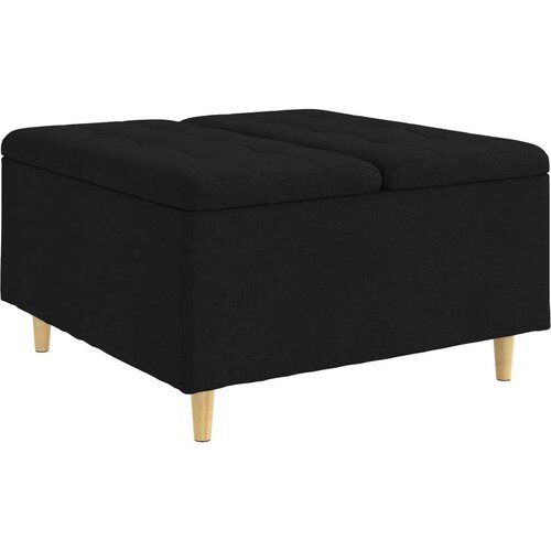  Stolica s dugmadi s jastukom Crna 80 x 80 x 45 cm tkanina Slike