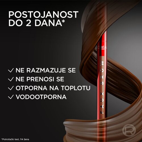 L&amp;acute;Or&amp;eacute;al Paris Infaillible Faux Broway tu&amp;scaron; za obrve nijansa Granite 1 ml Slike