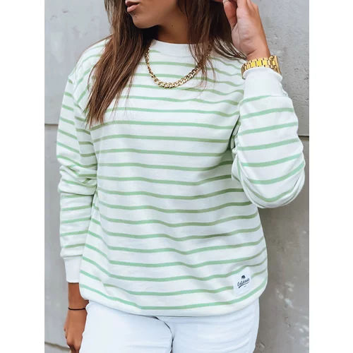DStreet NIMFADORA women's sweatshirt with white and green stripes