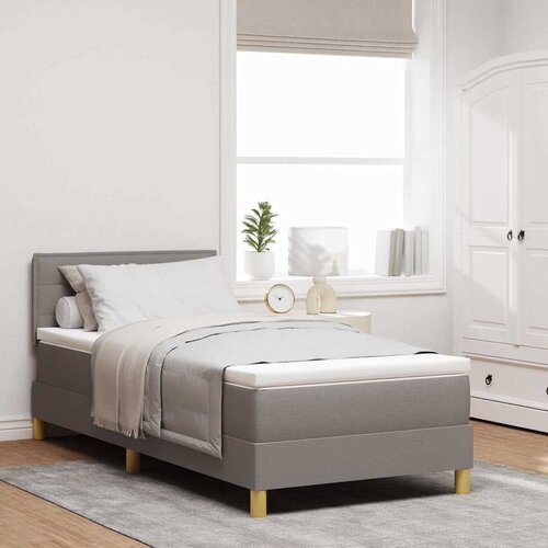  LED Box Spring Krevet Sivo-smeđa 100 x 200 cm tkanina Cene