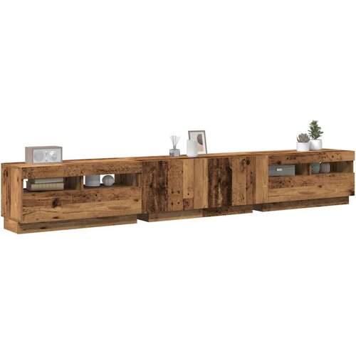 VidaXL TV ormarić LED boja drva 260x35x40 cm konstruirano drvo Slike
