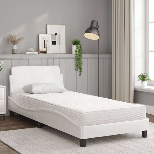 vidaXL Krevet s madracem bijeli 90 x 190 cm od umjetne kože Cene