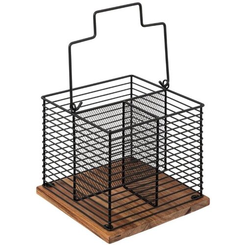 5five FIVE ORGANIZATOR ZA KUHINJSKI PRIBOR 18,5X18,5X29 CM, ŽELJEZO/ACACIA Slike