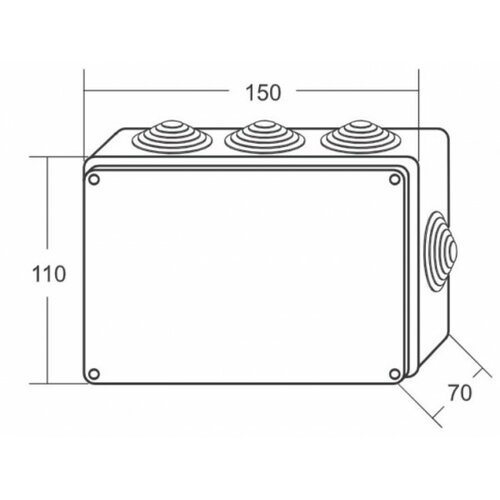 MIT.EL Razvodna kutija sa gumenom zaptivkom ME-K150x110x70mm (10 uvodnica) IP65 Cene