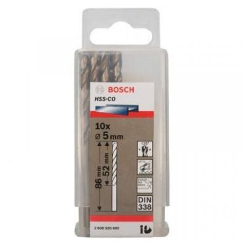 Bosch Burgija za metal HSS-Co, DIN 338 - 5 mm, pakovanje od 10 komada Cene