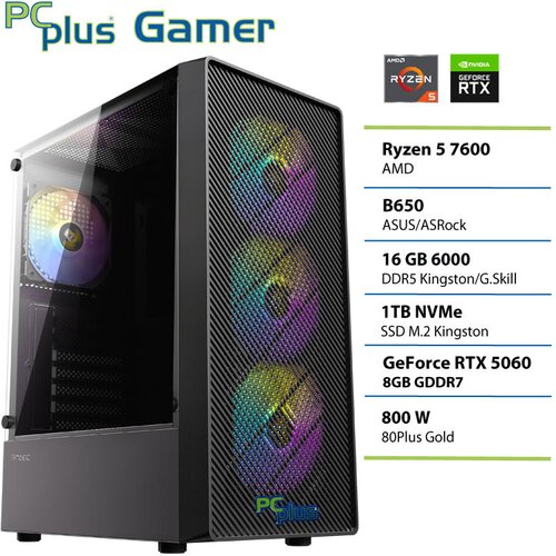 PCPLUS Gaming namizni računalnik PCPLUS Gamer, R5 7600, 16 GB RAM, 1 TB SSD, RTX 5060 8 GB, (5000005399) Cene
