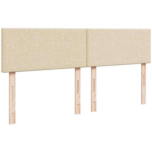 VidaXL Otomanski krevet s madracem i LED krem 160x200cm tkanine Slike