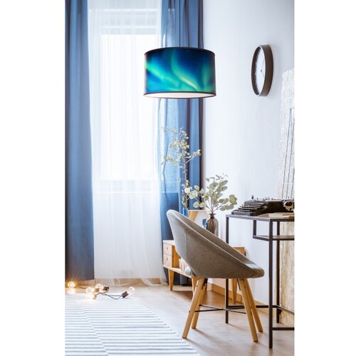  Duolla - visilica na lanku PRINT M 1xE27/40W/230V pr. 35 cm tirkizna Slike