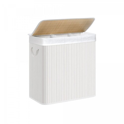 Songmics Ko&amp;scaron; za perilo 150 L, bel bambus Slike