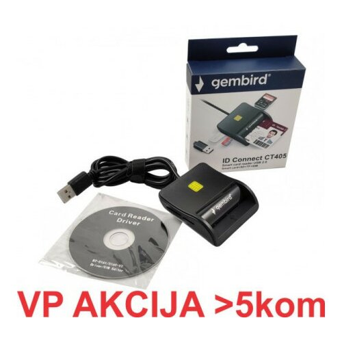 Gembird CRDR-CT405 smart card reader USB2.0 Citac licne karte, sobracajne bank. +SD+TF+SIM reader (1119) Slike
