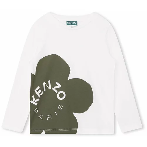 Kenzo Kids Otroška bombažna majica z dolgimi rokavi bela barva