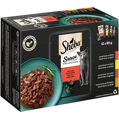  96 x 85 g Sheba različice v vrečkah po ugodni ceni - Sauce Collection (govedina; pi&scaron;čanec; jagnjetina; puran) Cijene