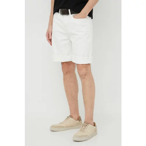 Calvin Klein Jeans Bombažne kratke hlače bela barva