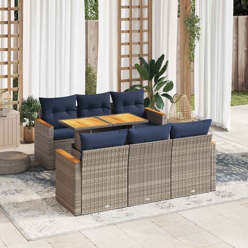 VidaXL 7-dijelni set vrtnih sofa sivi od poliratana Slike