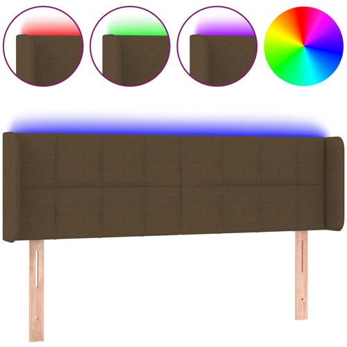 Maison Chic led posteljno vzglavje - vzglavna omarica - nočna omarica temno rjavo 147x16x78/88 cm blago, (21711095) Cene