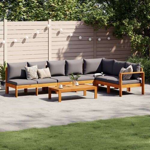 VidaXL 5-dijelna set vrtnih sofa od masivnog drva bagrema s jastucima Slike