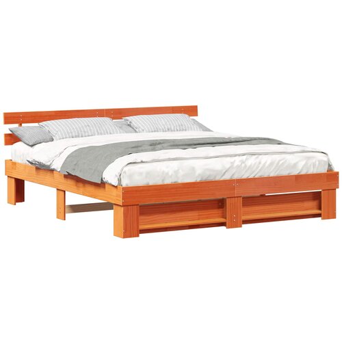 vidaXL Konstrukcija postelje Rjava 180 x 200 cm Masivno borovo les, (5000126343) Cene