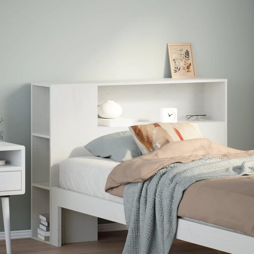 vidaXL Vzglavje s predelki bela 90 cm trdna borovina Cene