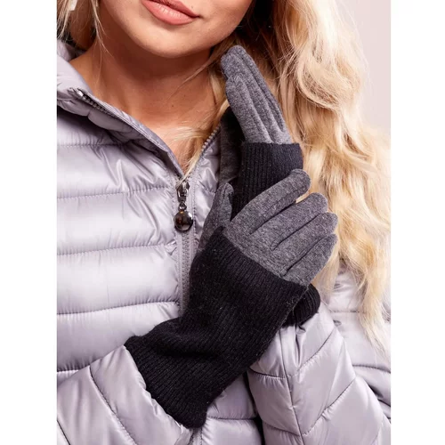 Fashion Hunters Dark gray women's gloves
