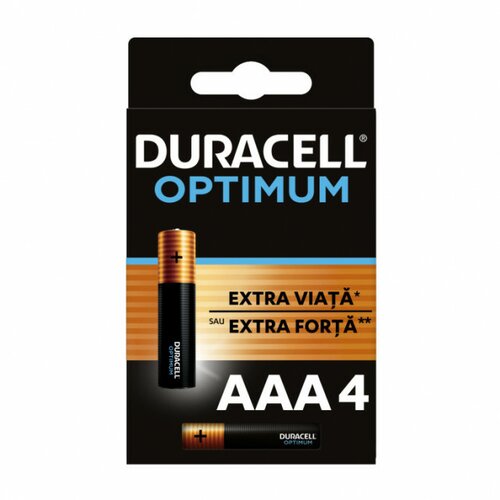 Duracell baterija optimum aaa (pak 4 kom), nepunjiva Slike