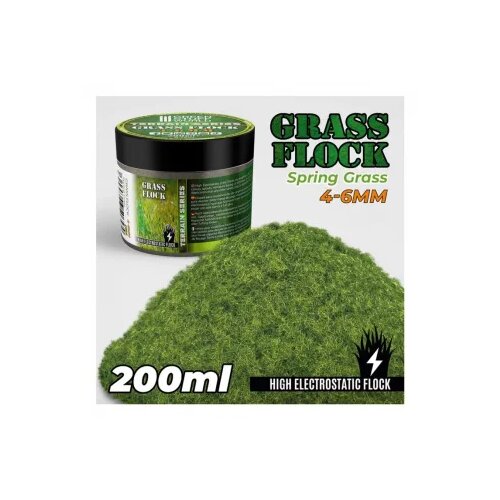 Green Stuff World grass flock - spring grass 4-6mm (200ml) Slike