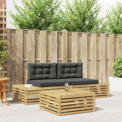 3 Komad Set vanjskih sofa Poliester Bijela Cene