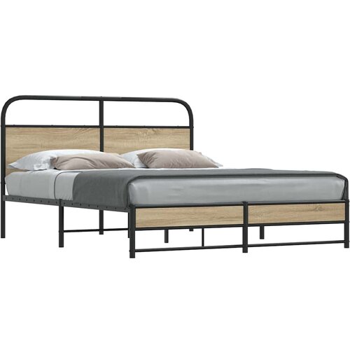 vidaXL Metalni okvir kreveta bez madraca boja hrasta 160x200 cm Cijene