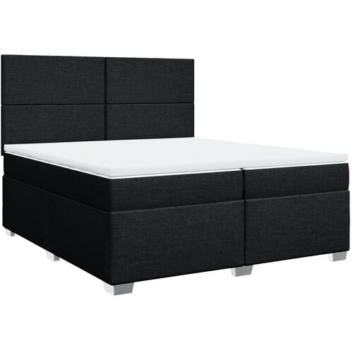  Krevet s oprugama i madracem crni 200x200 cm od tkanine Slike